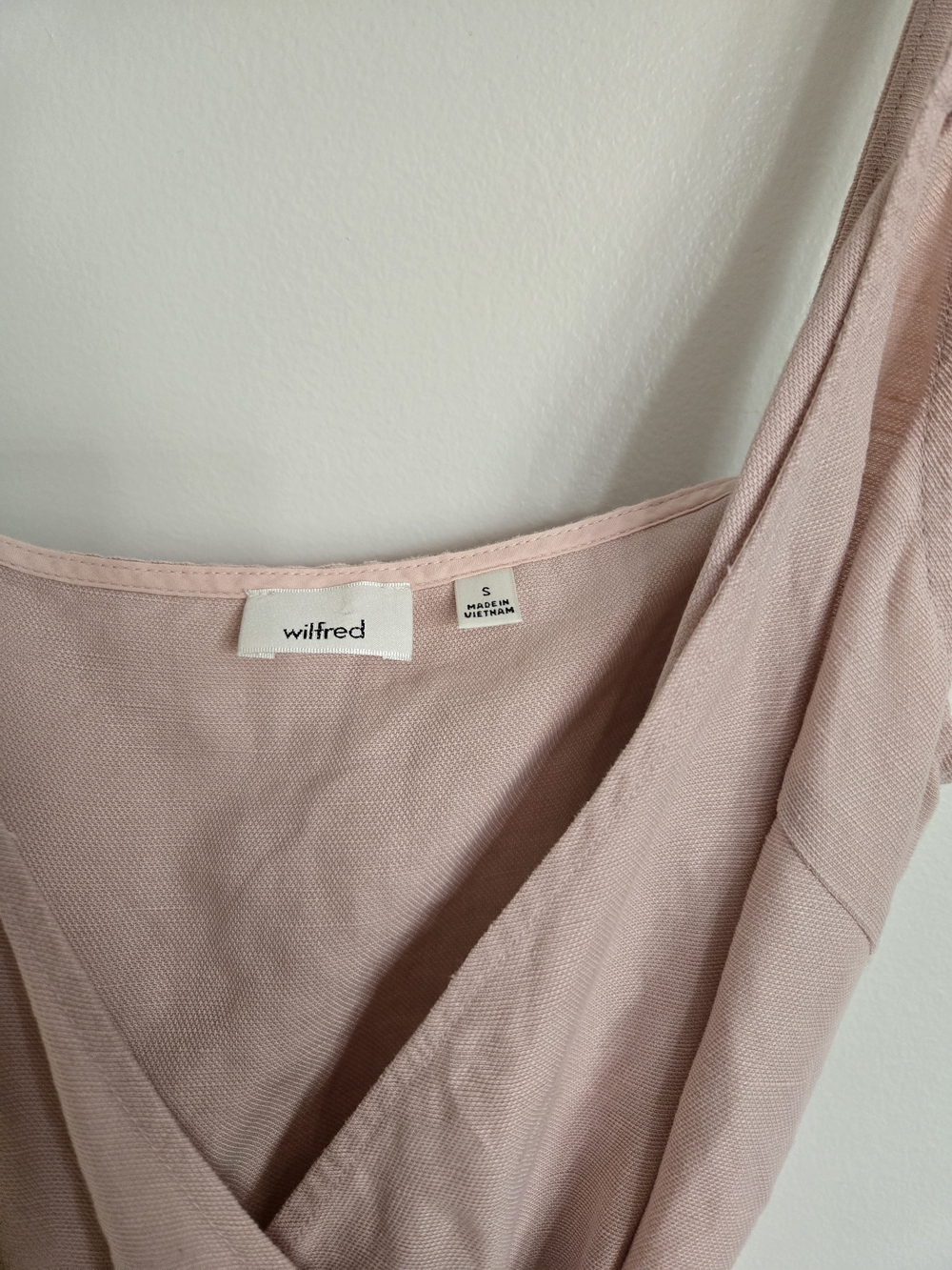 Wilfred Linen Dusty Rose Midi Wrap Dress - Picture 4 of 7